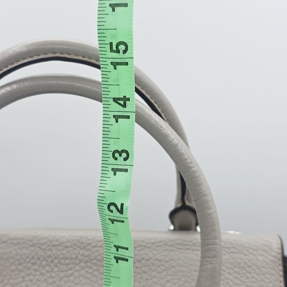 Michael Michael Kors Junie Satchel Bag Womens Medium Gray Leather Handle Purse - Picture 6 of 13